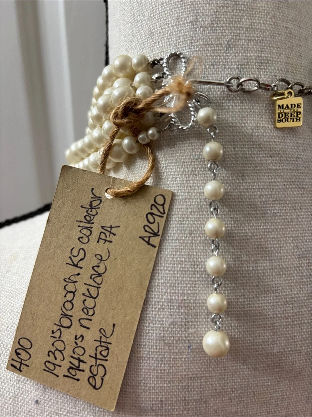 Made in the Deep South Chain Pearl Statement Necklace - Picture 6 of 9